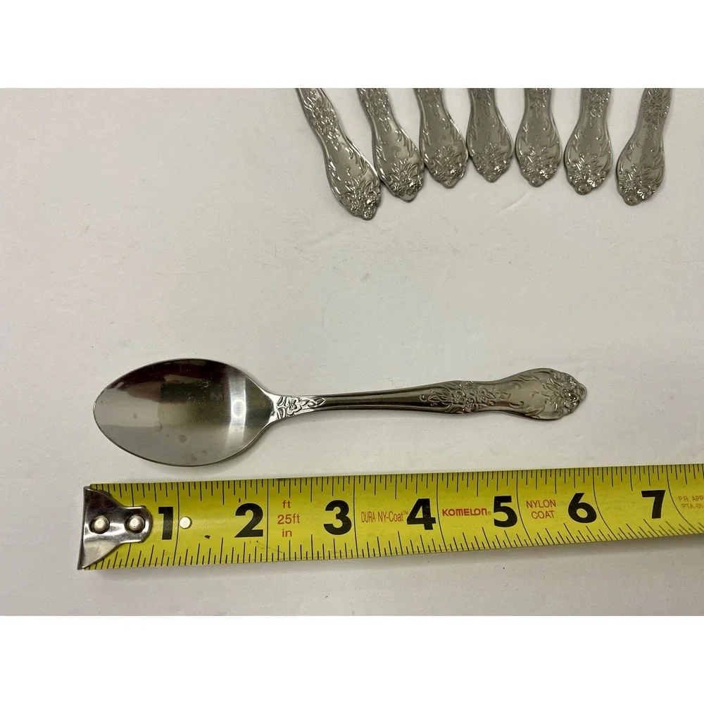 Rogers Co Stainless Steel Flatware China Love Joy Teaspoons Set Of 8